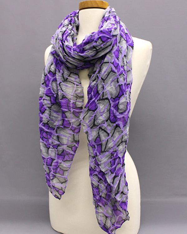 100% polyester labyrinth pattern scarf