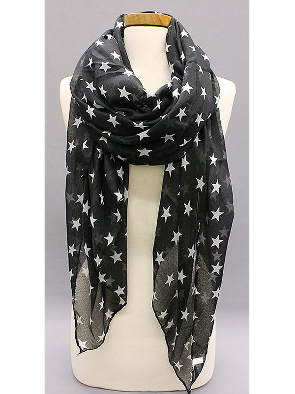 100% polyester simply star pattern scarf