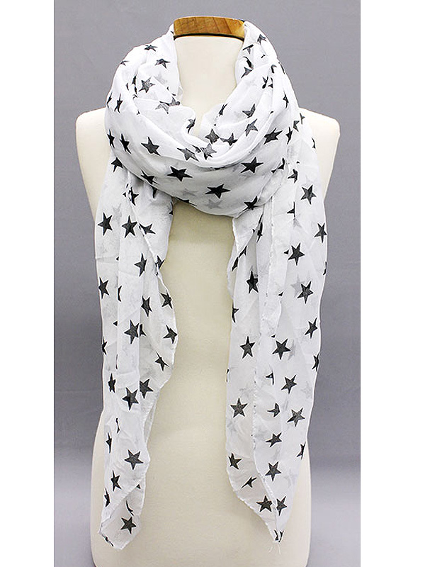 100% polyester simply star pattern scarf