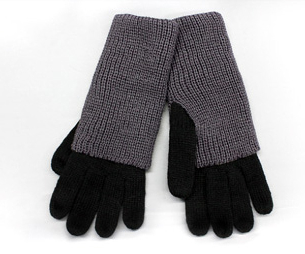 100% polyester two tone long sleeve hybrid glove