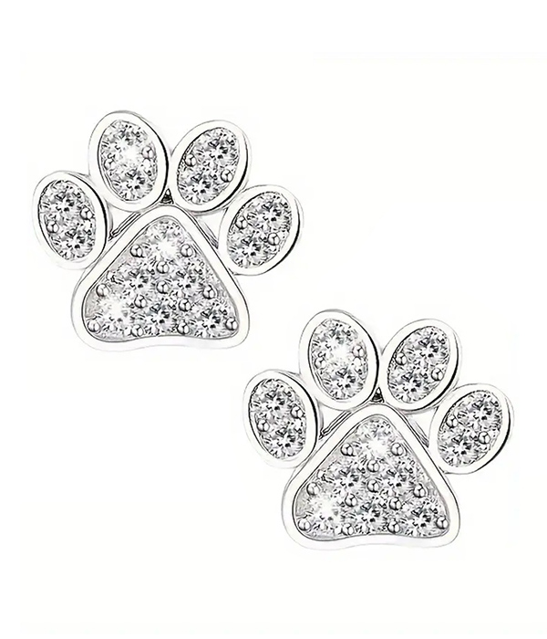 Rhinstone paw earring