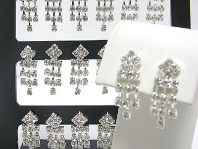 Sell dy dozen - small rhinestone earring 12 pair set  mens jewelry