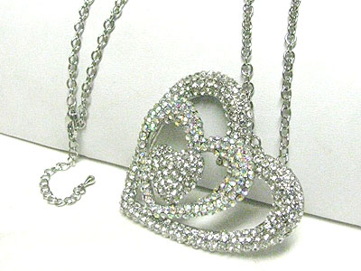 Crystal multi heart pendant neckalce