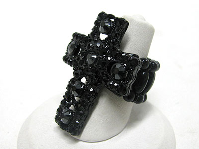 Crystal cross stretch ring