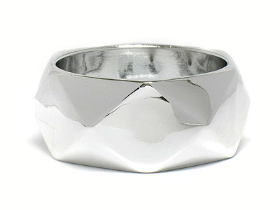 Facet metal bangle bracelet