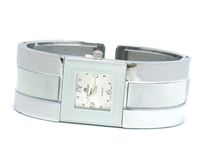 Simple style glass cover face bangle watch 