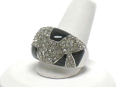 Crystal stud and epoxy cover ring 