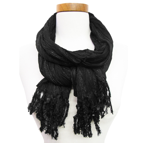 100% polyester stripe lurex scarf