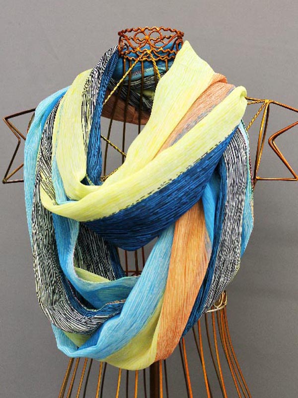 Multi color stripe poliestere infinity scarf