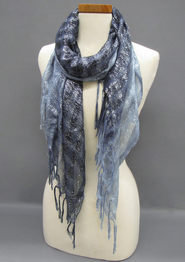 Viscose lurex fringe scarf