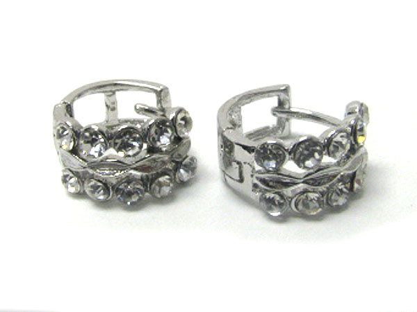 Crystal stud little huggie earring