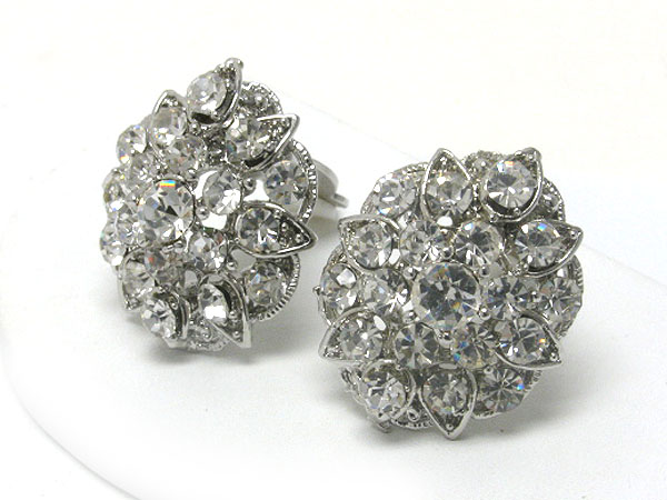 Crystal flower deco clip on earring