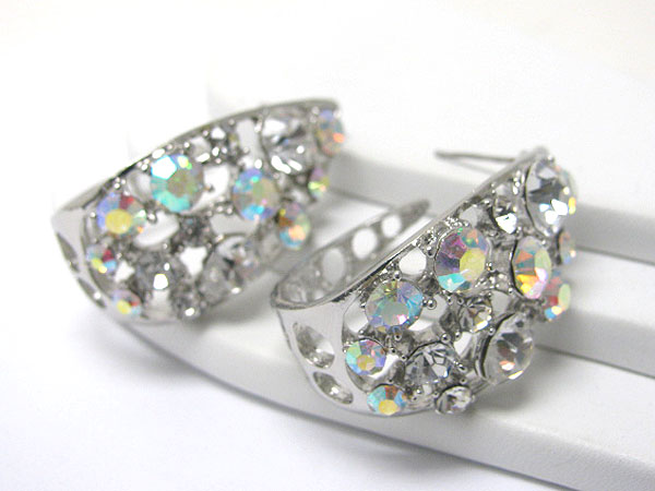 Crystal stud hobo arc earring