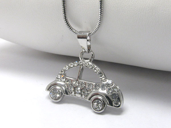 Crystal stud car pendant necklace