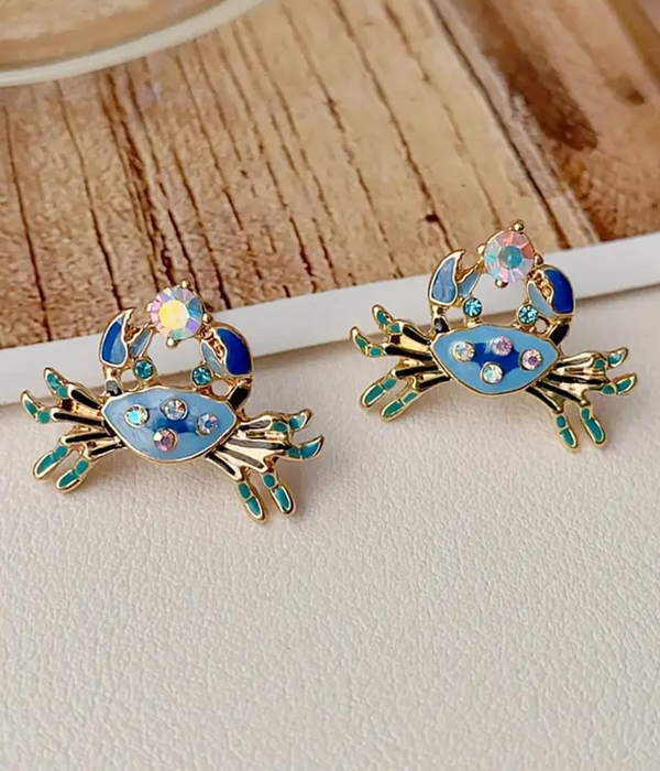 Sealife theme crab earring