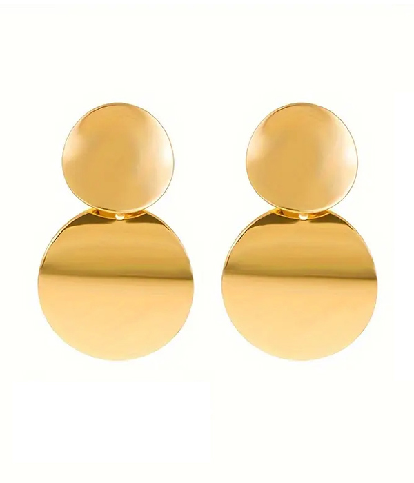 Double disc drop earring