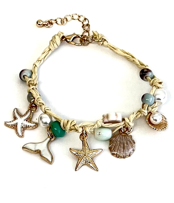 Sealife theme multi charm bracelet