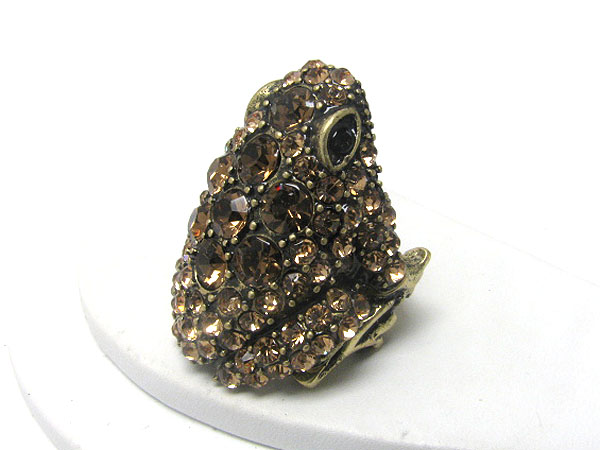 Crystal stud frog stretch ring