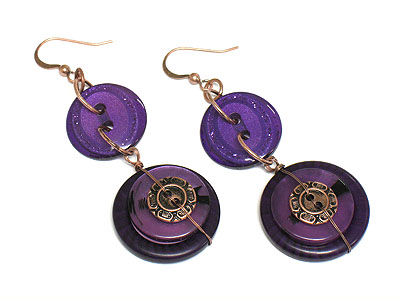 Multi button drop earring